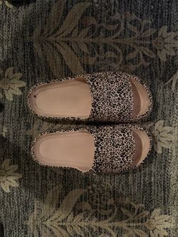 Leopard Print Slide Sandals