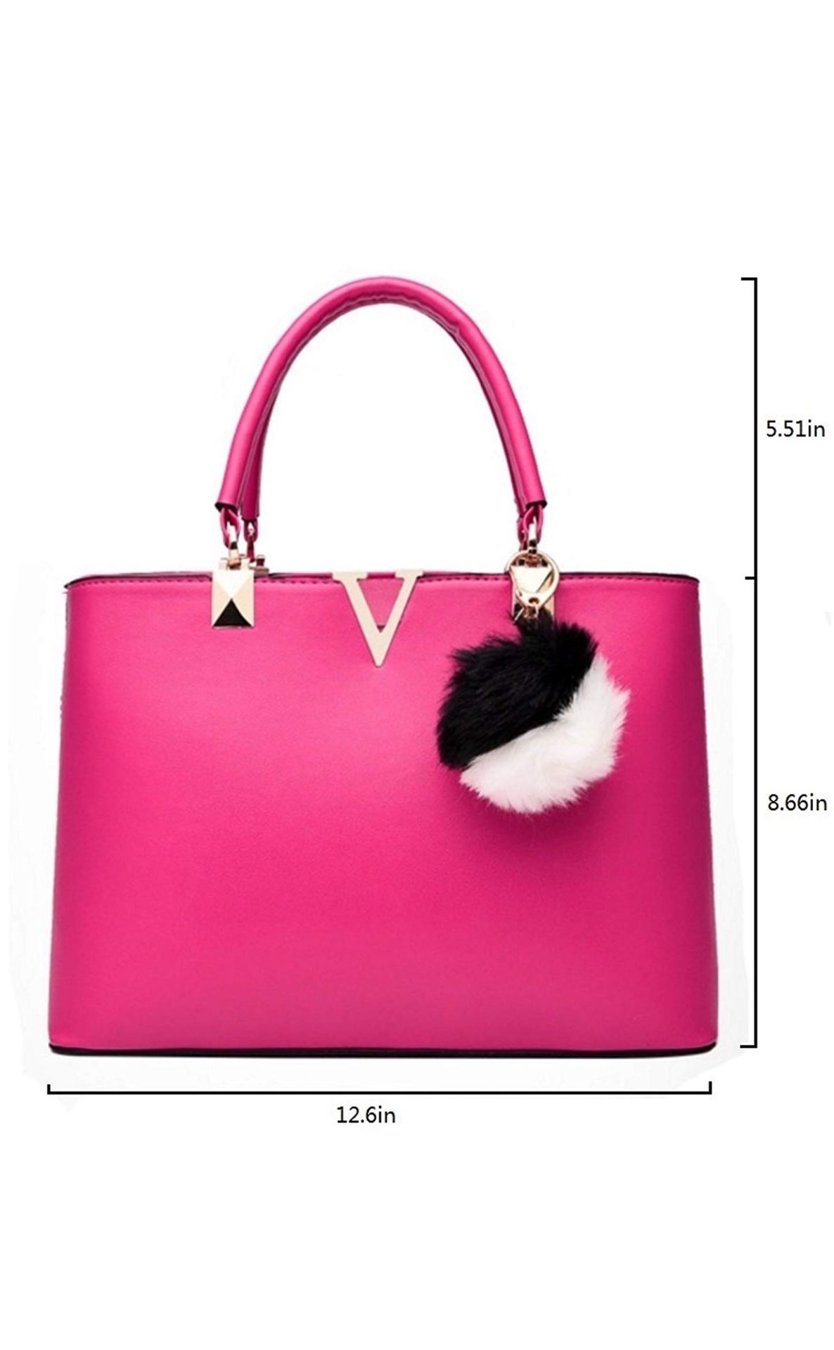 Women Top Handle Satchel PU Leather Handbags Tote Purse V Word Shoulder Fashion Messenger Bag with Zipper for Ladies