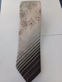 Vintage Mens Tie- Don Loper brown w/ teal green