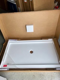 60”X32” Shower Base Pan Center Drain in White bath bathroom