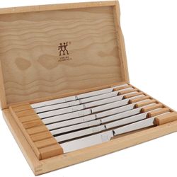 ZWILLING 8-Piece Stainless-Steel Steak Knife Set in Wood Gift Box
