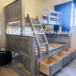 Twin Full Bunk Bed With Drawers 