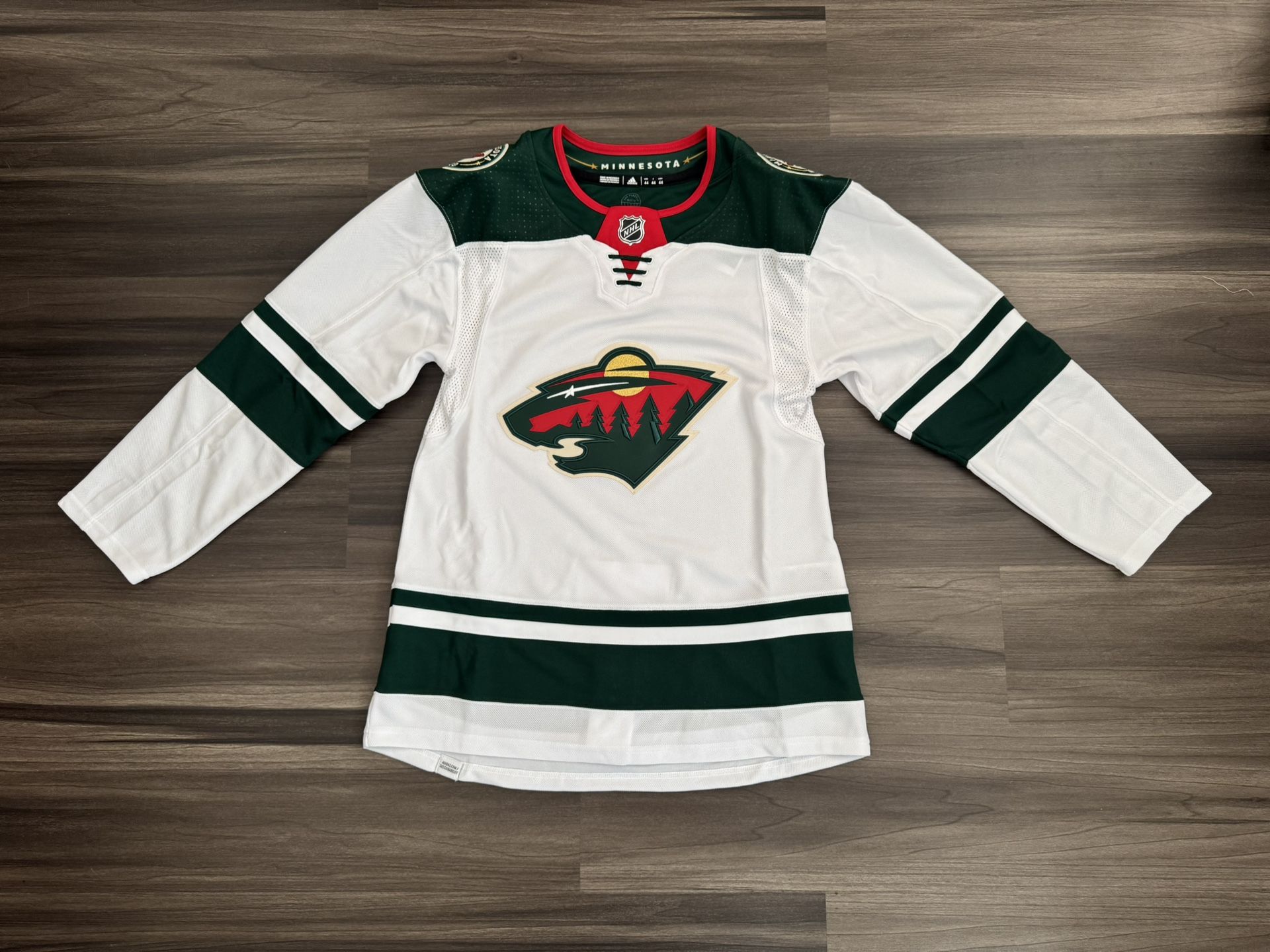 Adidas Minnesota Wild Blank White Jersey Primegreen Aeroready Size 44 MSRP $230