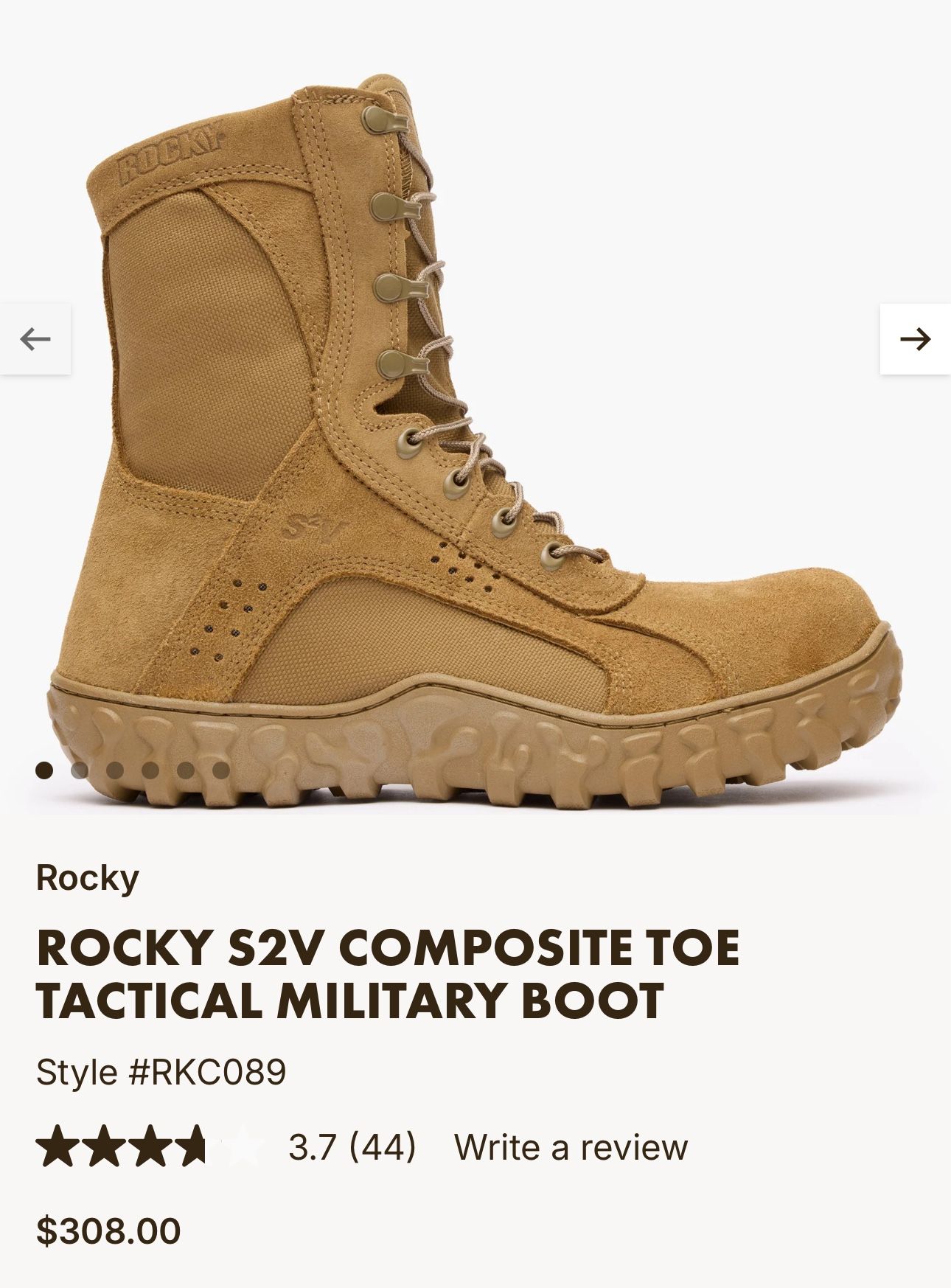 Rocky S2V Boots M 6.5