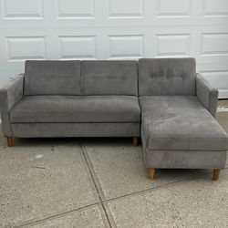 Grey Sectional Couch with Storage Space