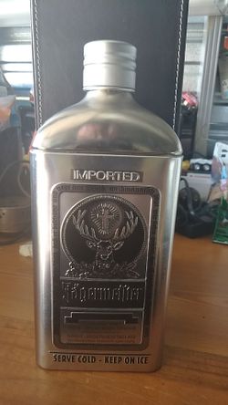 Jagermeister tin bottle