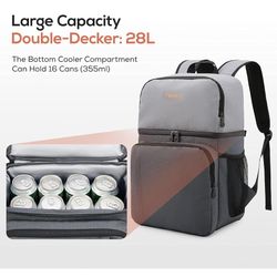 TOURIT Cooler Backpack Double Deck with Insulated Leakproof Interior