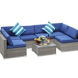 Three Colors Available Brand New Patio Furniture Set Outdoor Patio Furniture 7 Piece Modular Patio Couch 🆕