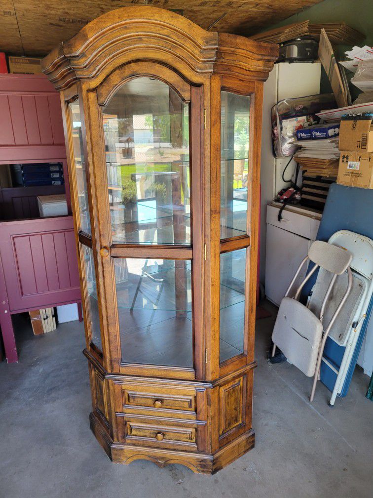 Beautiful Rustic Corner Curio Cabinet 