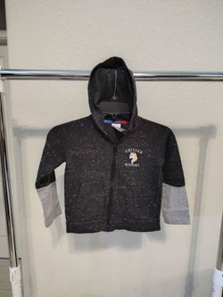 Athletic, grey full zip hoodie, jacket, unicorn, girls, XS(4-5)