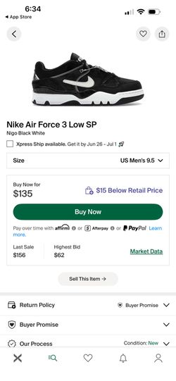 BRAND NEW Nike Air Force 3 Low SP Nigo Black and White