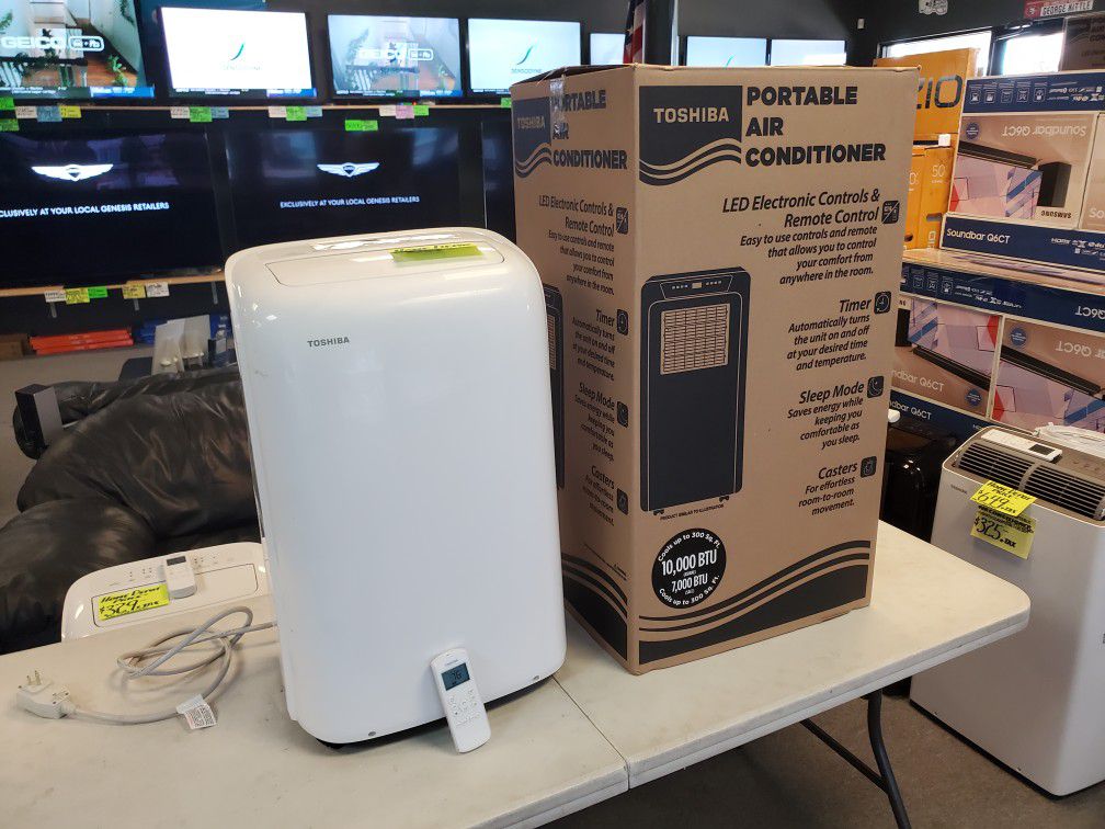 TOSHIBA PORTABLE AC 10K BTU 300 SQ FT IN STOCK - IN BOX COMPLETE ALL ACCESSORIES IN STOCK WITH WARR- TAX ALREADY INCLUDED IN PRICE OTD
