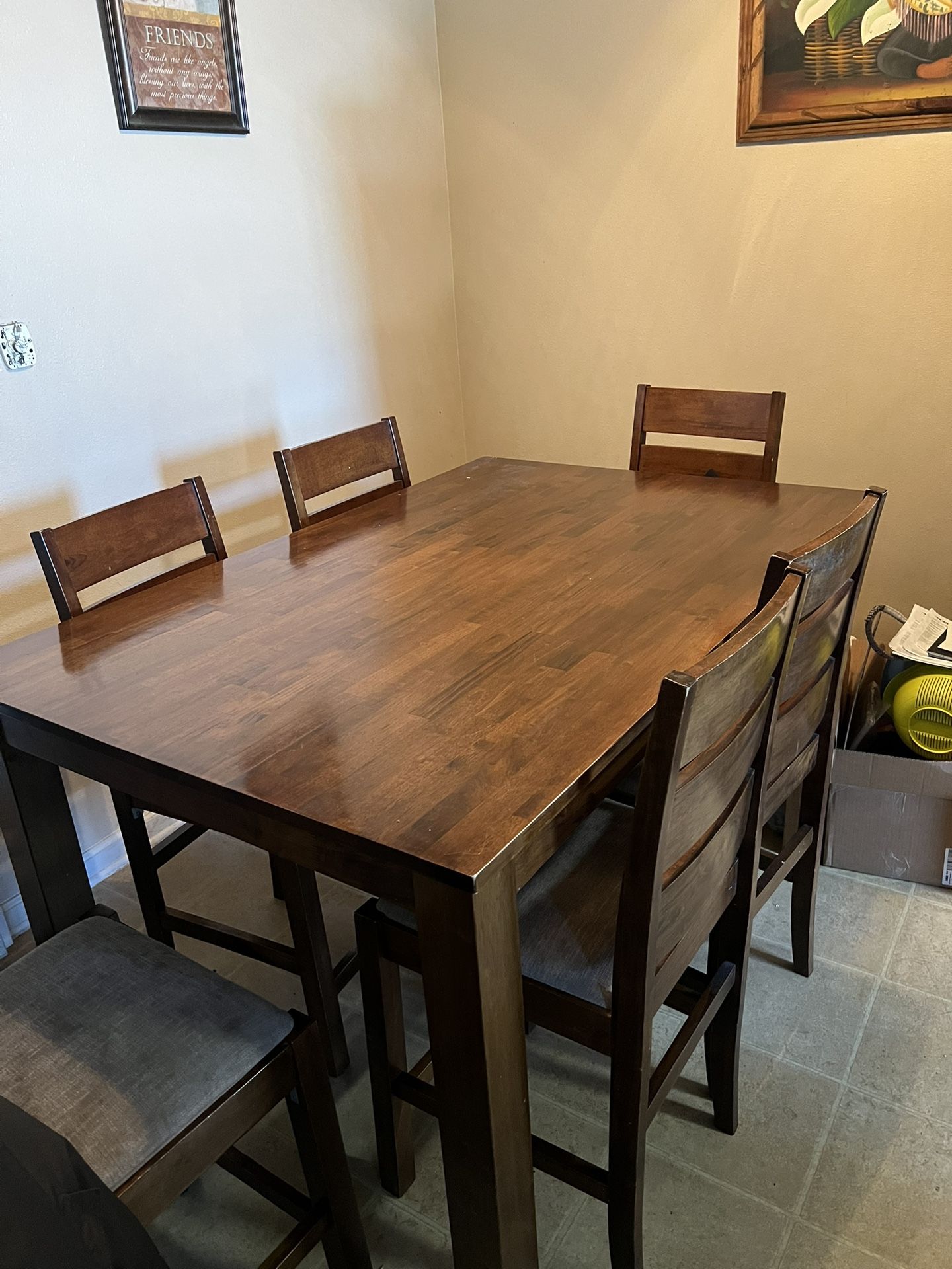 Six chair dining table