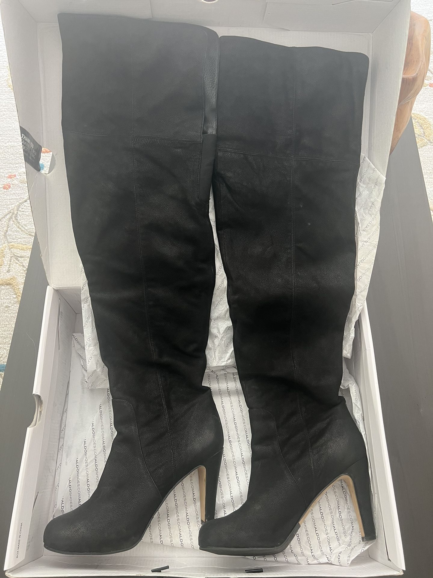 ALDO Herveline 97 Mid-thigh Leather Boots Size 8