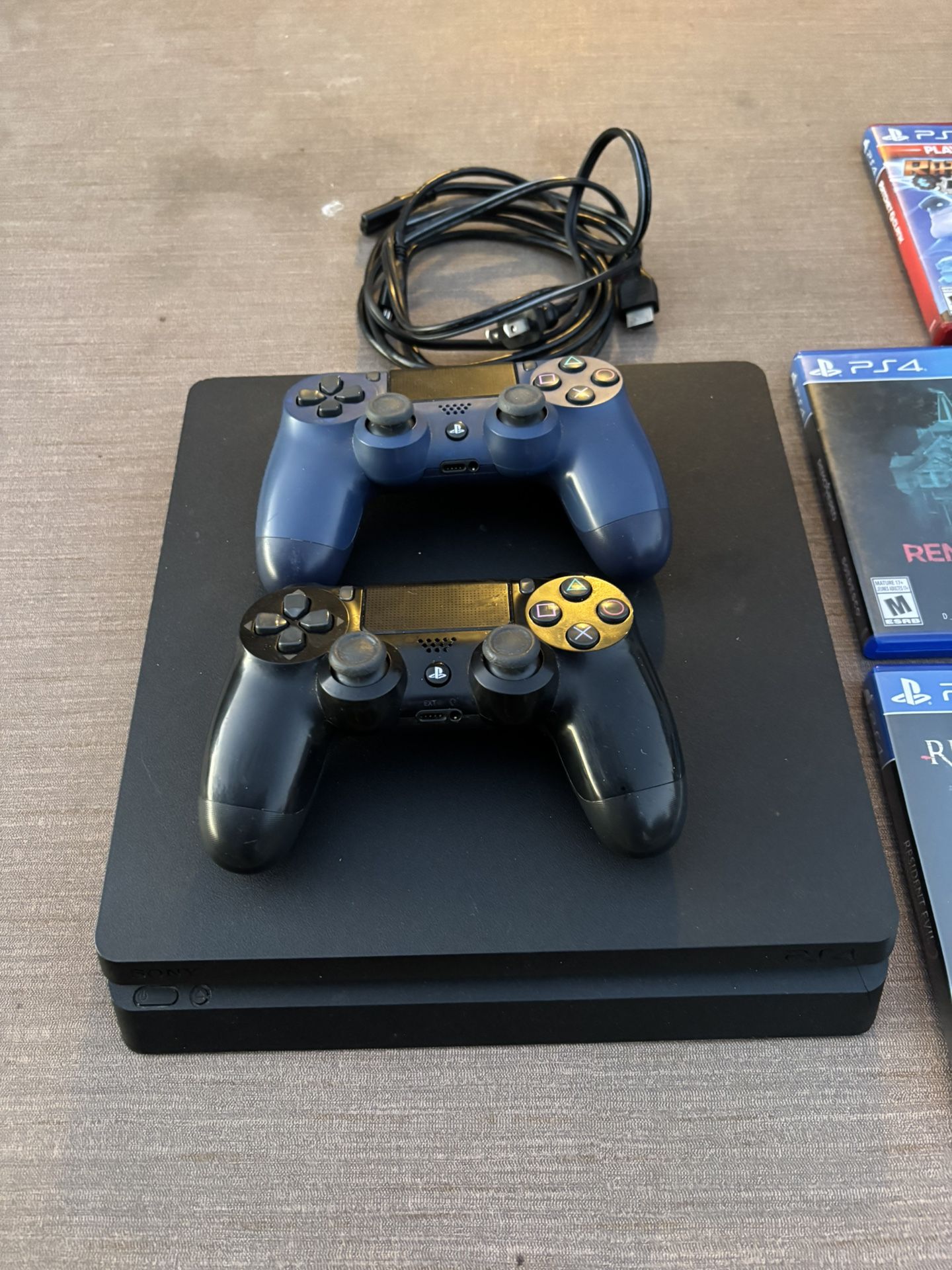 PS4 Slim Bundle – 2 Controllers + 5 Games – $200 OBO Everything works perfectly! Includes HDMI/power