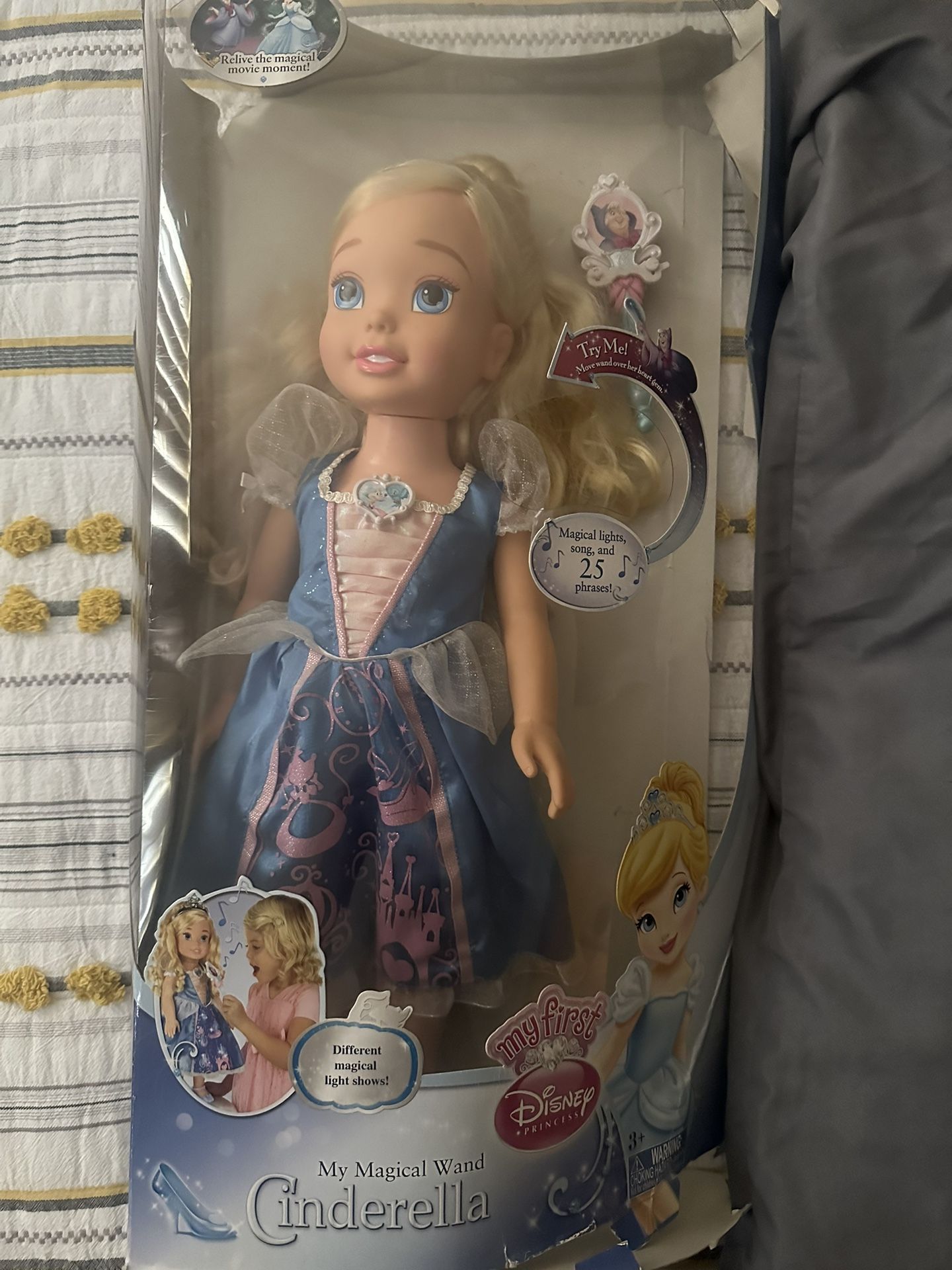 Disney Princess Magical Wand Cinderella Doll With Wand Mattel