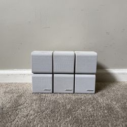 Bose 3 White Double Cube Home Theater Surround Satellite Speakers 