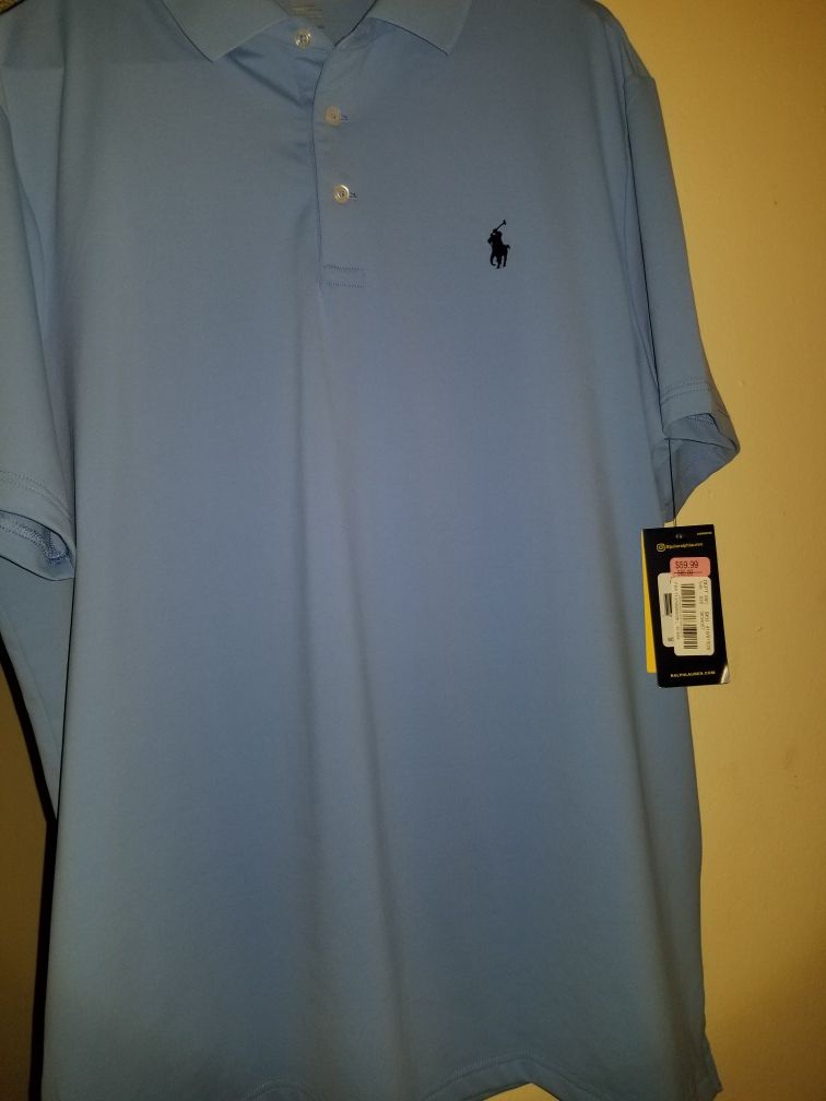 NWT Men Polo Powder Blue Large