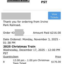 Irvine Railroad Christmas Train - Wednesday 12/17