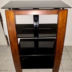 Wooden / Glass TV Media Shelf Cabinet Entertainment Center 