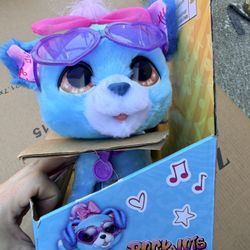 FurReal Rockalots Blue Puppy Toy w/ Sunglasses
