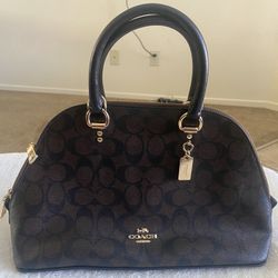 Coach Signature Satchel Purse + Matching Wallet Set 