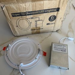 12-Pack 6-Inch 6500K Recessed LED Lights, Ultra-Thin