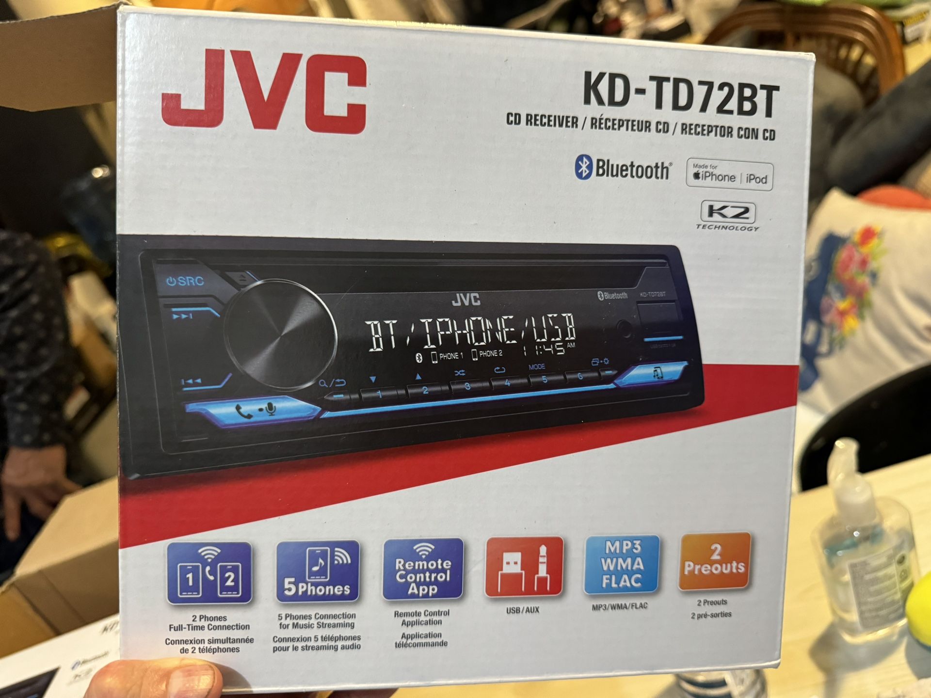 Car Auto Radio JVC Receiver stereo, aftermarket radio