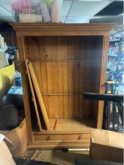 Free book shelf real wood 48 inches wide by 77
