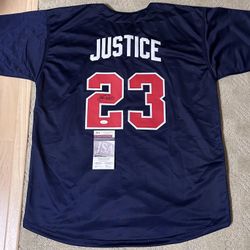 David Justice Signed/Autographed Atlanta Braves Jersey With COA