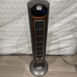 Lasko Tower Fan with Timer – Wood Grain Accent