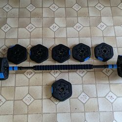 Dumbbell Set With Adjustable Weights And Connectors