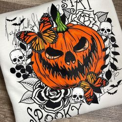 Halloween Pumpkin Butterfly Stay Spooky Crewneck