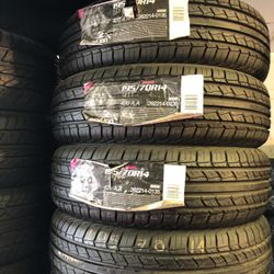 NEW (4) TIRES P195/70r14 Blacklion 45,000 mileage warranty