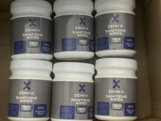 6 Zehn-X Plastic Bottle containers (6x180 Each =1080 TOTAL Wipes) Sanitizing Wipes - NEW & SEALED