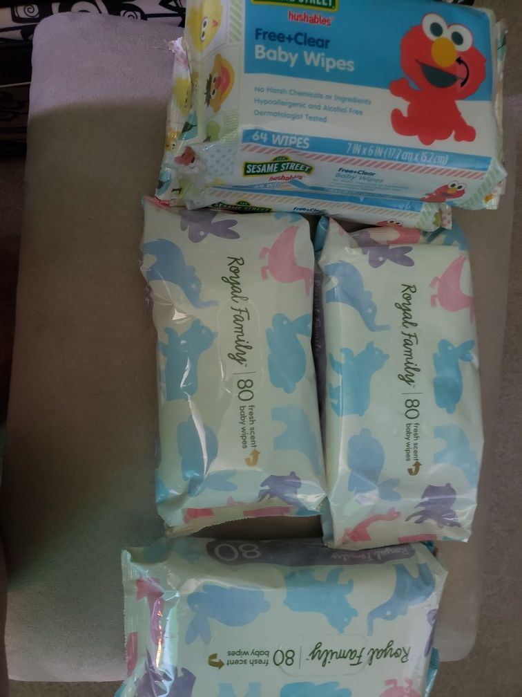 Baby wipes, bottles and baby toiletries