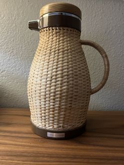 MCM Rattan Wrapped Insulated  Carafe