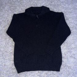 Black Knitted Quarter Zip