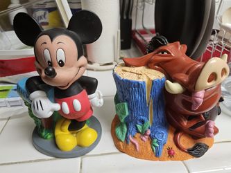 9" COIN BANKS MICKEY MOUSE. TIMON & PUMBA PRICE IS FOR BOTH IN NORWALK