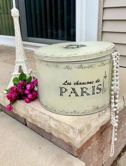 PARIS TIN DECORATIVE STORAGE BOX