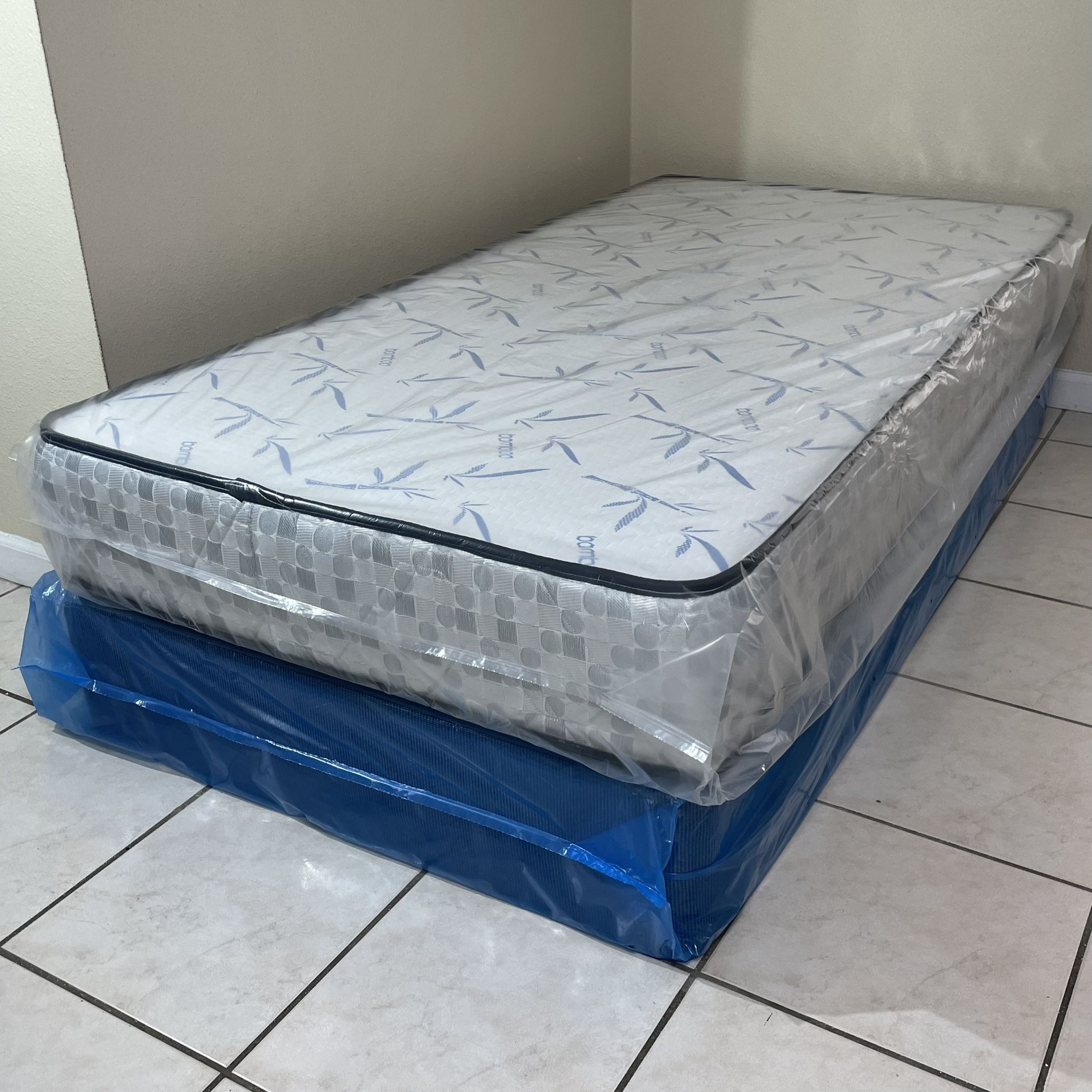 New Twin Mattress And boxspring Set! FREE SAME DAY DELIVERY for Sale in
