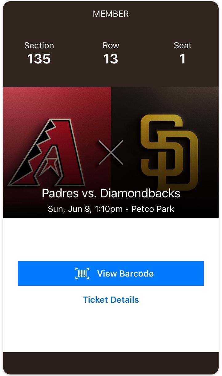 Padres Vs Diamondbacks SUNDAY (6/9)