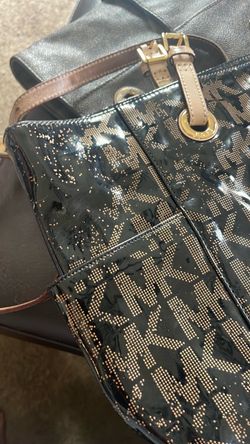 Michael Kors Patent Leather Monogram Tote Bag
