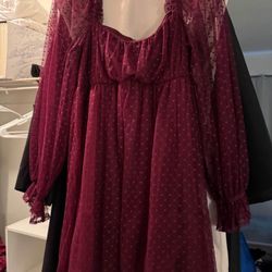 Maroon Babydoll Dress Lulus Medium