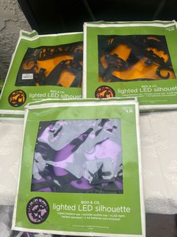 3 Halloween lighted LED silhouettes , all for $20