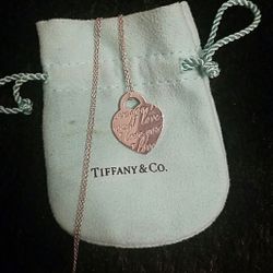 Tiffany & Co Silver Heart I Love You Necklace Pendant Charm Chain Medium