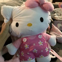 Hello Kitty Plush Backpack - Pink Hello Kitty Plushie Backpack Stuffed Animal Purse with Straps for Kids