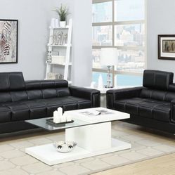 New Black Sofa Couch Loveseat 