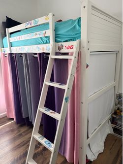 White loft bed