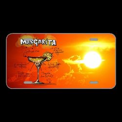 License Plate Novelty Car Front Margarita Cocktail Sunset Drink
